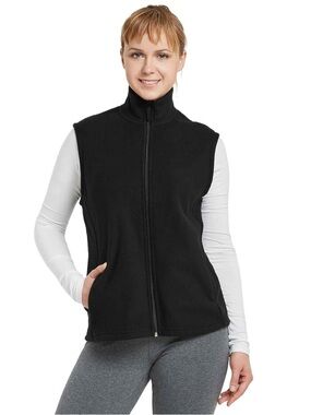 🖤 Dip 🖤 Womens Black Soft Touch Polar Fleece Full Zip Vest XS
